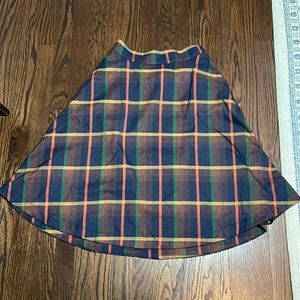 ModCloth plaid Aline midi skirt